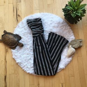 rue21 Black and White Striped Jumpsuit